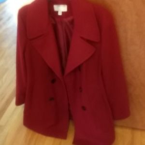 Anne  Klein Red Wool Coat